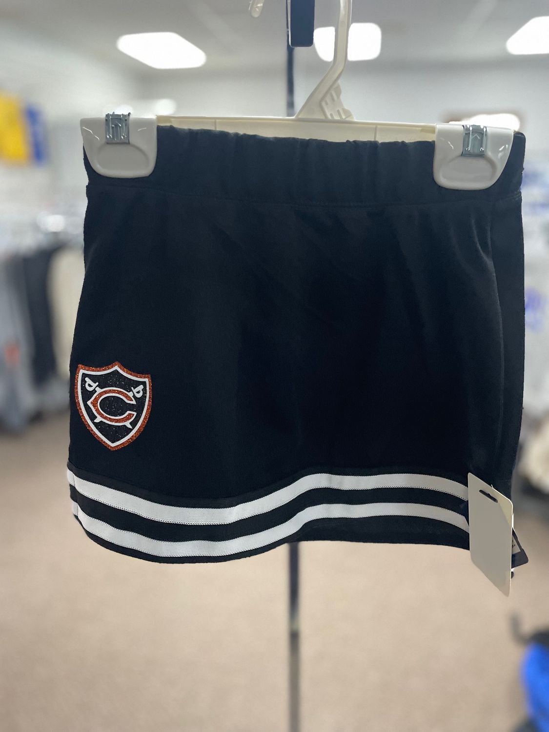 Girls Cheer Squad Skirt 6926 BLACK/BLACK/WHITE XS