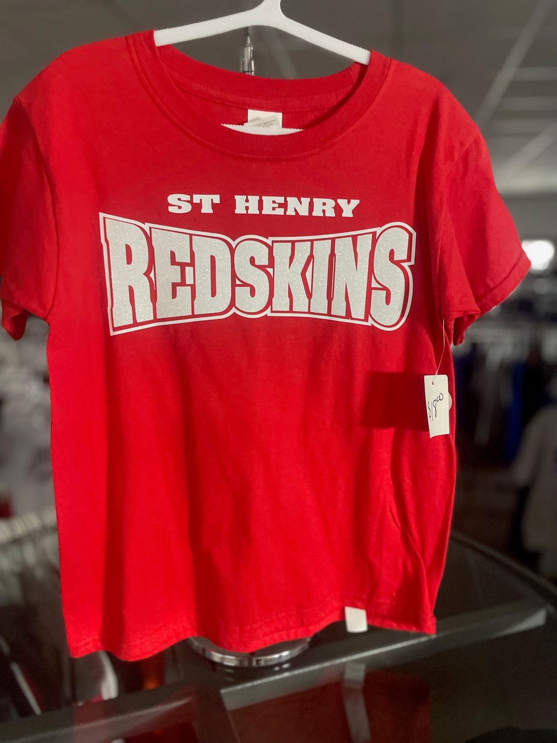 Gildan Softstye T-shirt with Glitter - Red - Youth XS