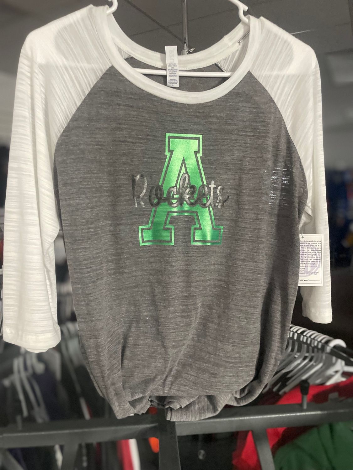 ENZA Ladies Vintage Triblend Raglan Baseball Tee EZ074 White LARGE