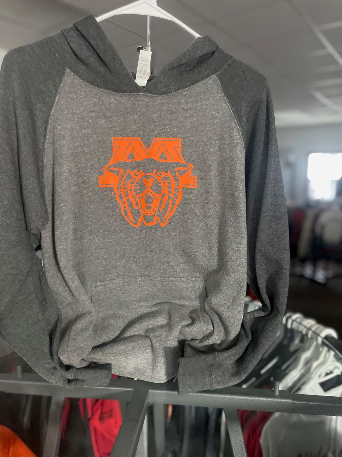 Independent Trading Co. Youth Special Blend Raglan Hooded Sweatshirt_PRM15YSB Nickel/ Carbon L