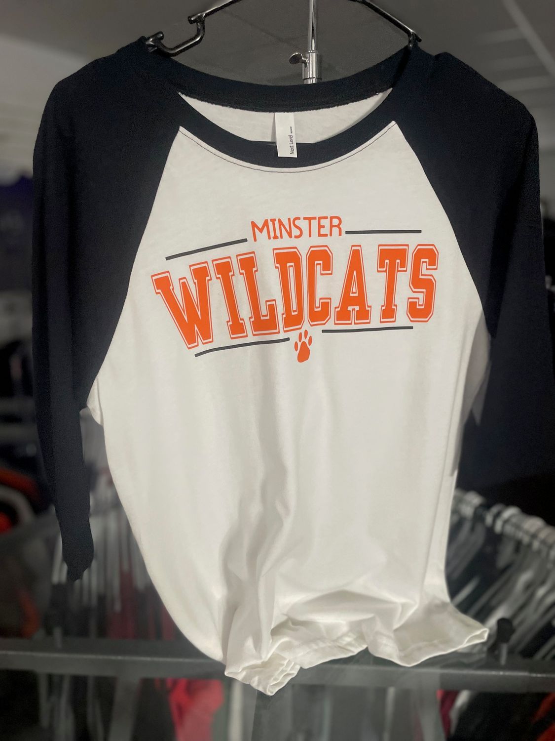 Next Level 3/4 Sleeve Shirt - Black/White -  XL