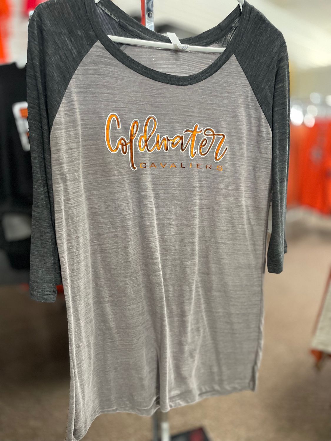 ENZA Ladies Vintage Triblend Raglan Baseball Tee EZ074 Black LARGE