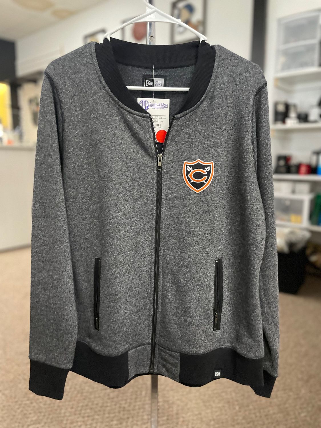 Ladies French Terry Baseball Full Zip LNEA503 Light Graphite Twist/Graphite LARGE
