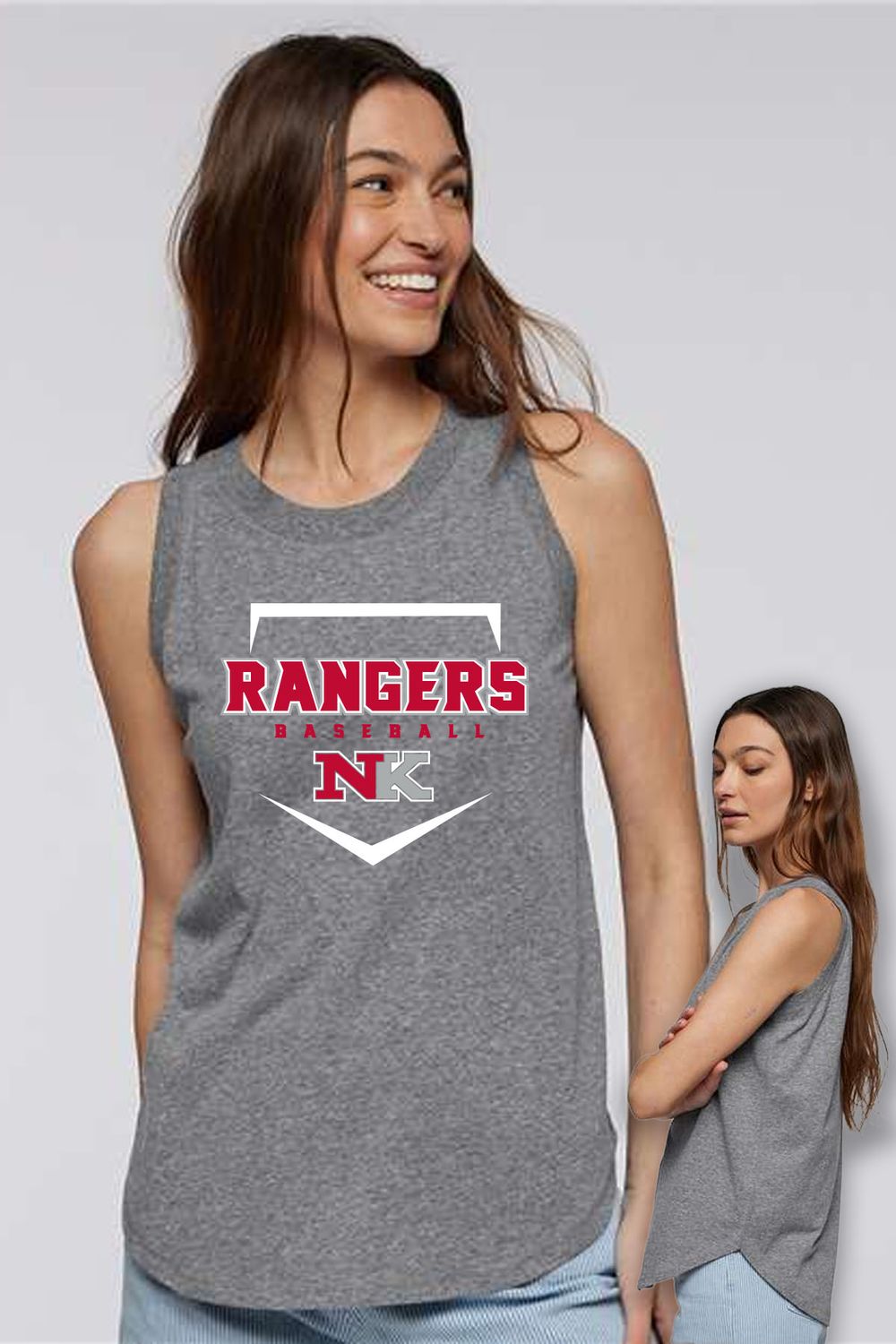 Women's Relaxed Fine Jersey Tank - 3592 - Granite - NK Spring Sports