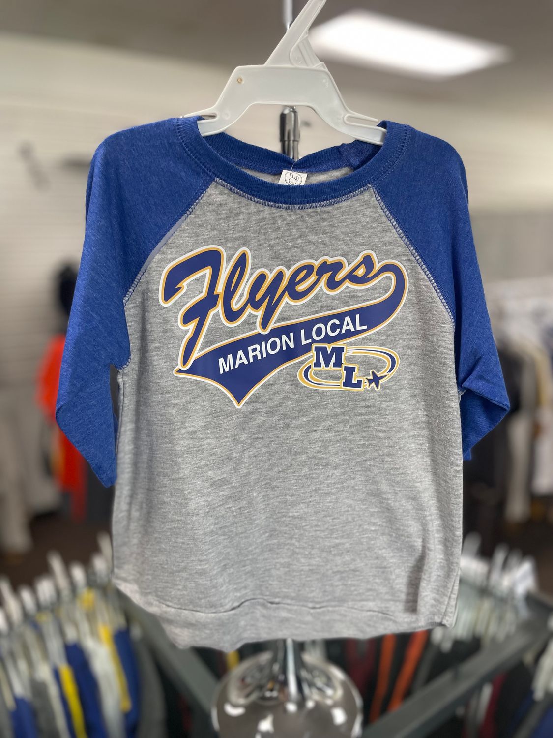 Rabbit Skins Toddler Baseball Fine Jersey Three-Quarter Sleeve Tee 3330 Vintage Heather/ Vintage Royal 2T