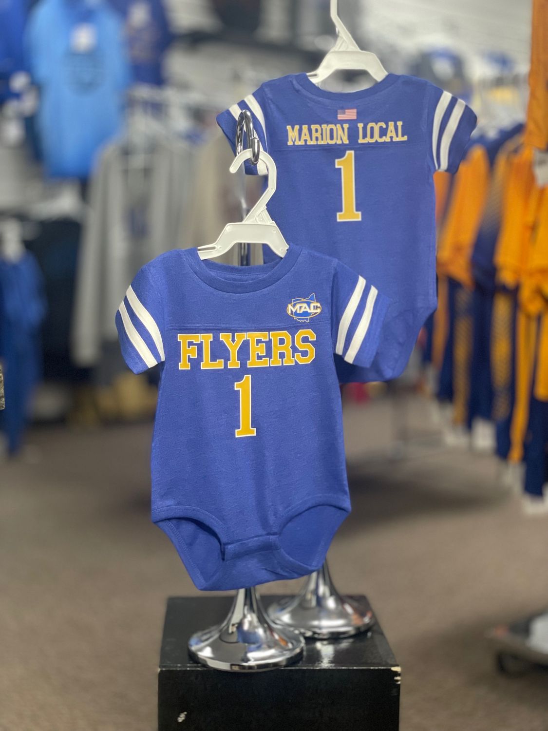 Rabbit Skins Infant Football Fine Jersey Bodysuit 4437 Vintage Royal/ White 18M