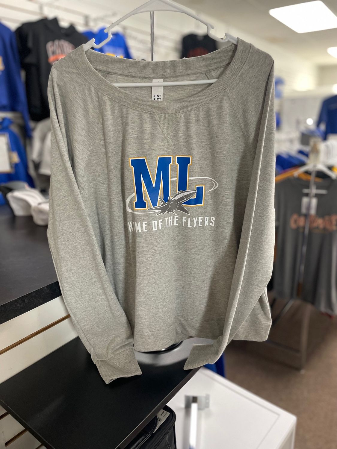 District® Women's Featherweight French Terry Long Sleeve Crewneck DT672 Light Heather Grey XL