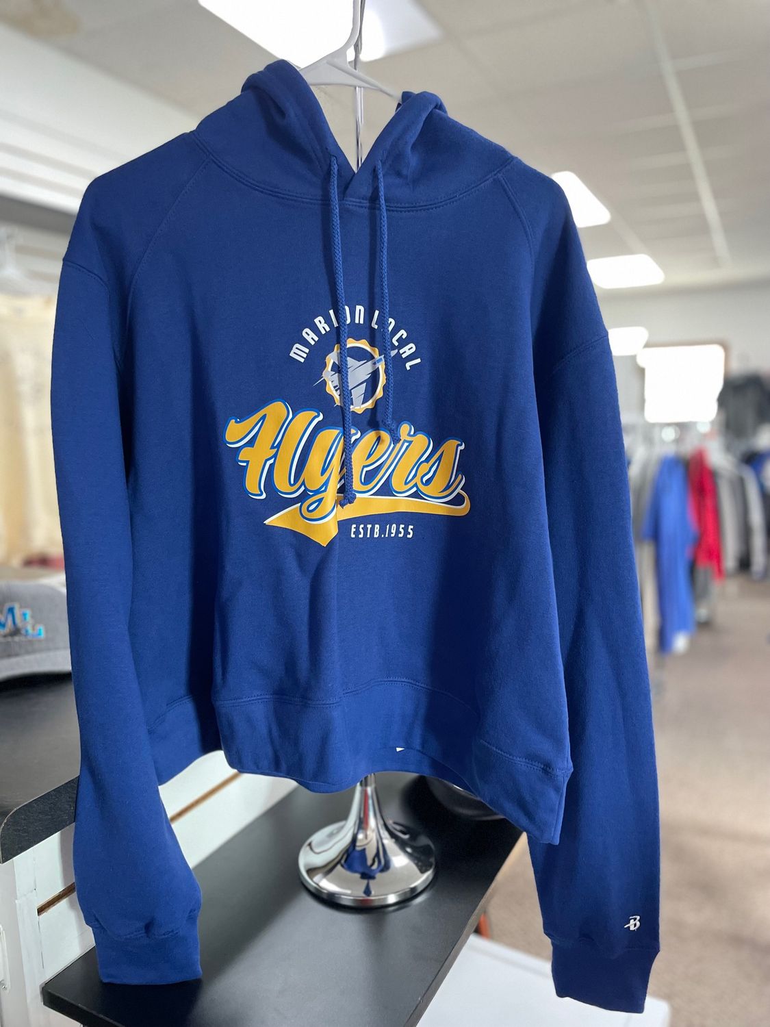 Athletic Fleece Women's Crop Hood _ 126100  Royal LADIES LARGE