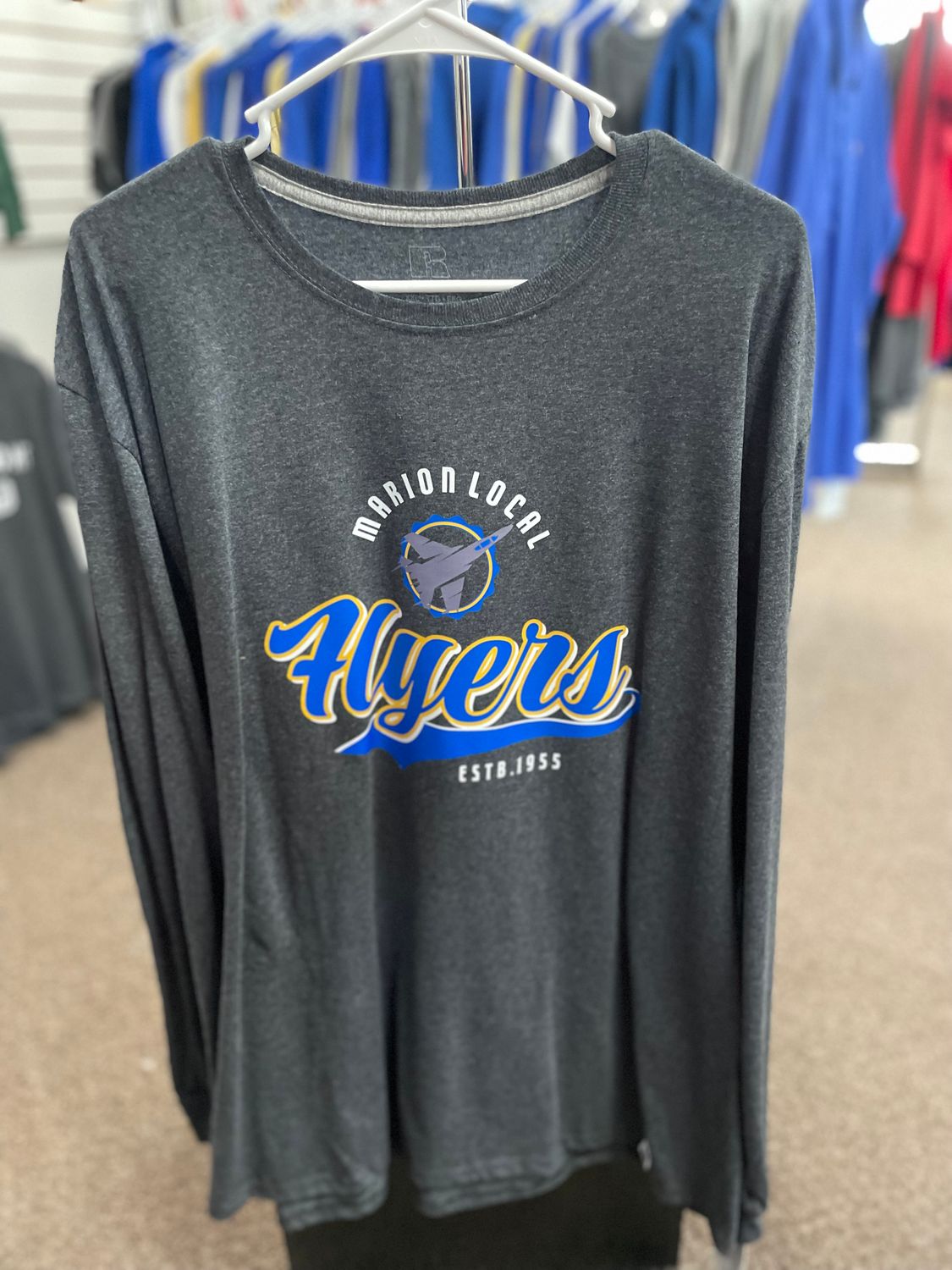 Russell Essential Long Sleeve Tee BLACK HEATHER 2XL