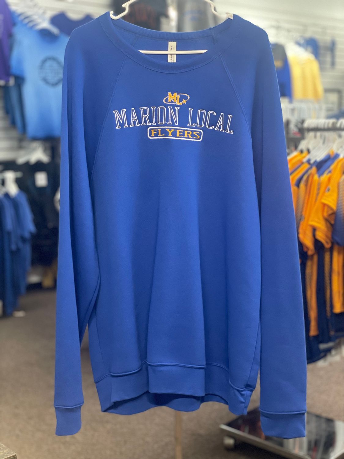 BELLA + CANVAS Unisex SpLonge Fleece Raglan Crewneck Sweatshirt 3901 True Royal 2XL