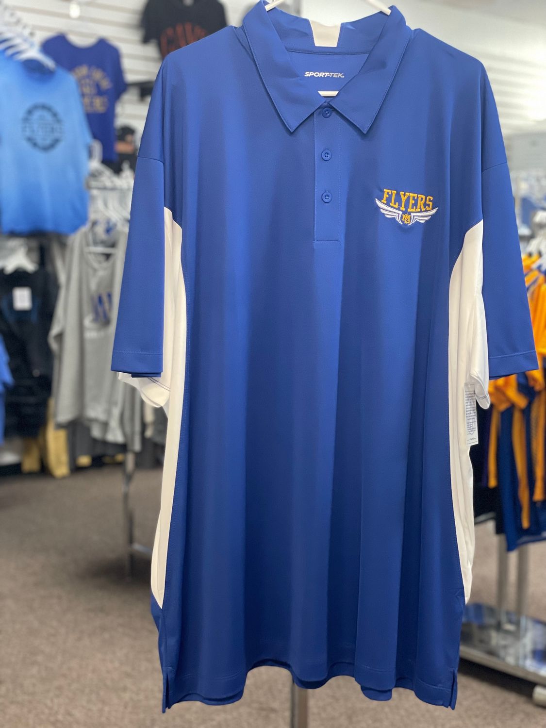 Sport-Tek Side Blocked Micropique Sport-Wick Polo. ST655 True Royal/White 4XL