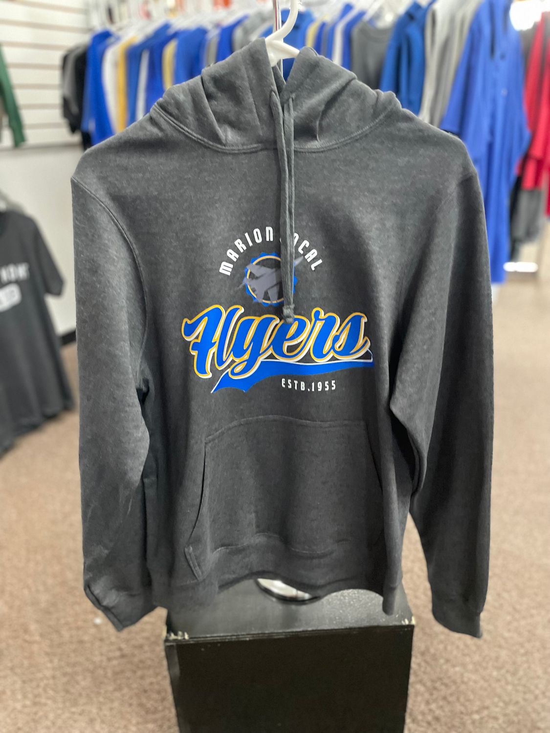 Port &amp; Company® - Essential Fleece Pullover Hooded Sweatshirt. PC90H Dark Heather Grey S