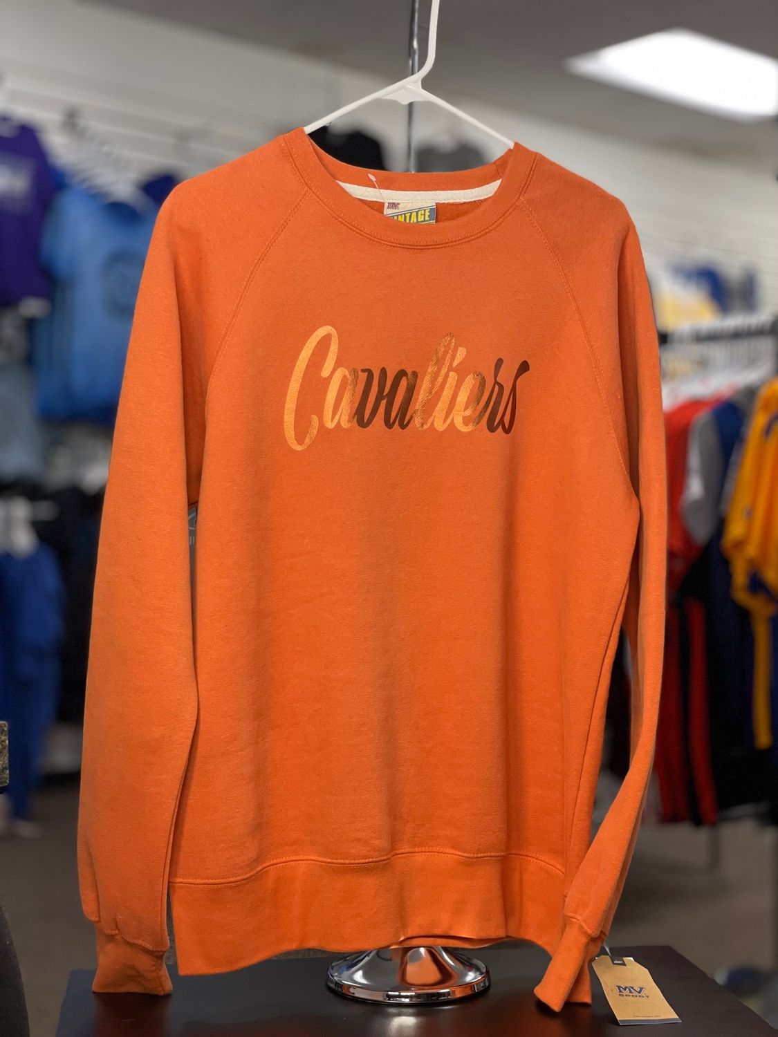 MV Sport Vintage Fleece Raglan Crewneck Sweatshirt 17116 VINTAGE ORANGE SMALL