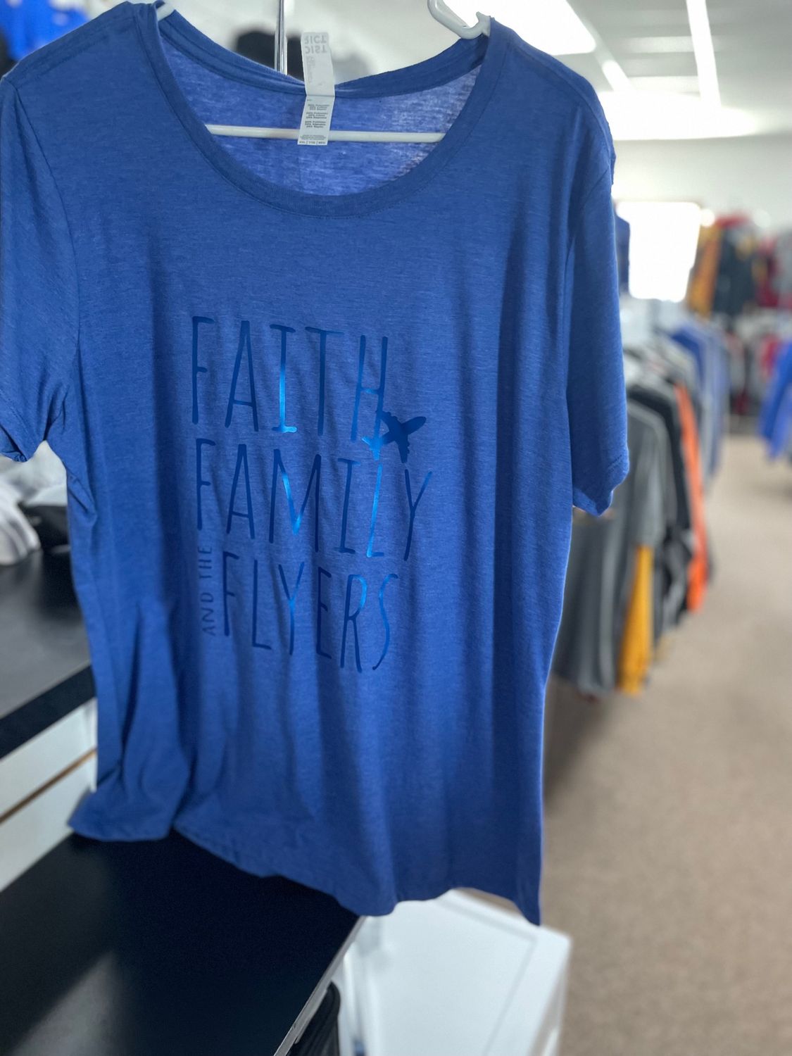 District Women's Perfect Tri Tee. DM130L Royal Frost XXL