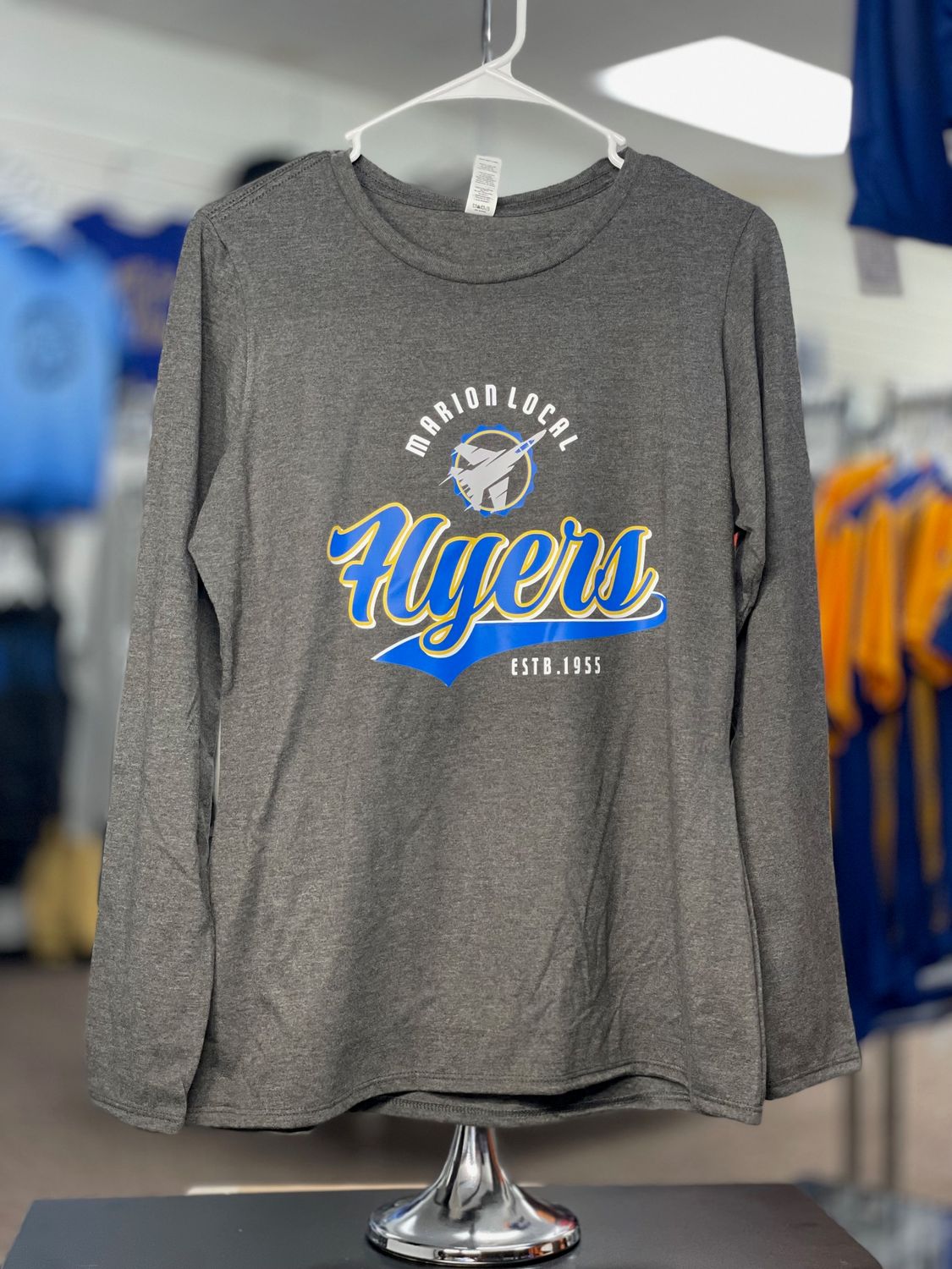 District® Women's Perfect Blend® CVC Long Sleeve Tee DT110 Heathered Charcoal M