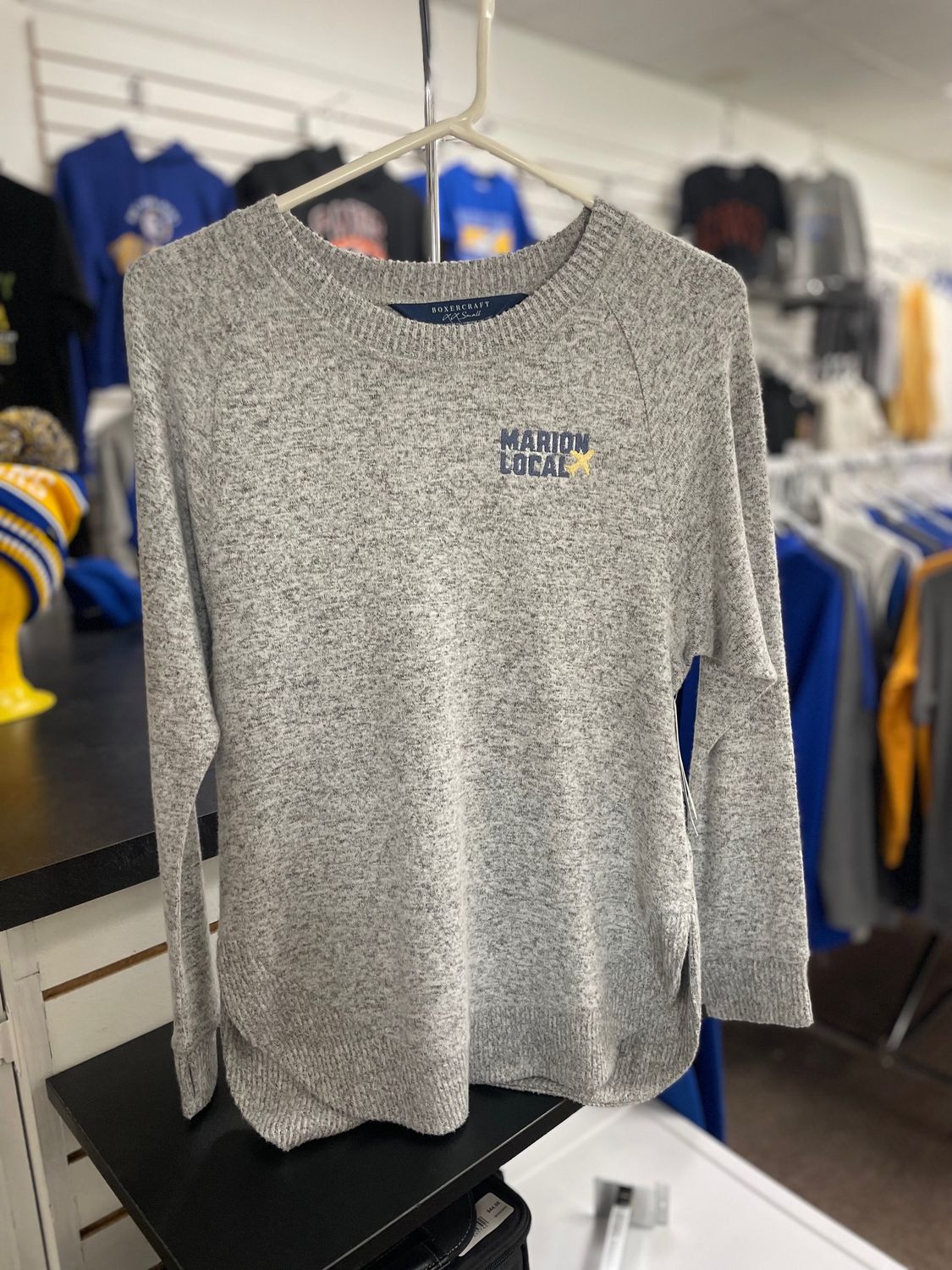 Boxercraft Women's Cuddle Oversize Crew Pullover BW1102 Oxford Heather XXS