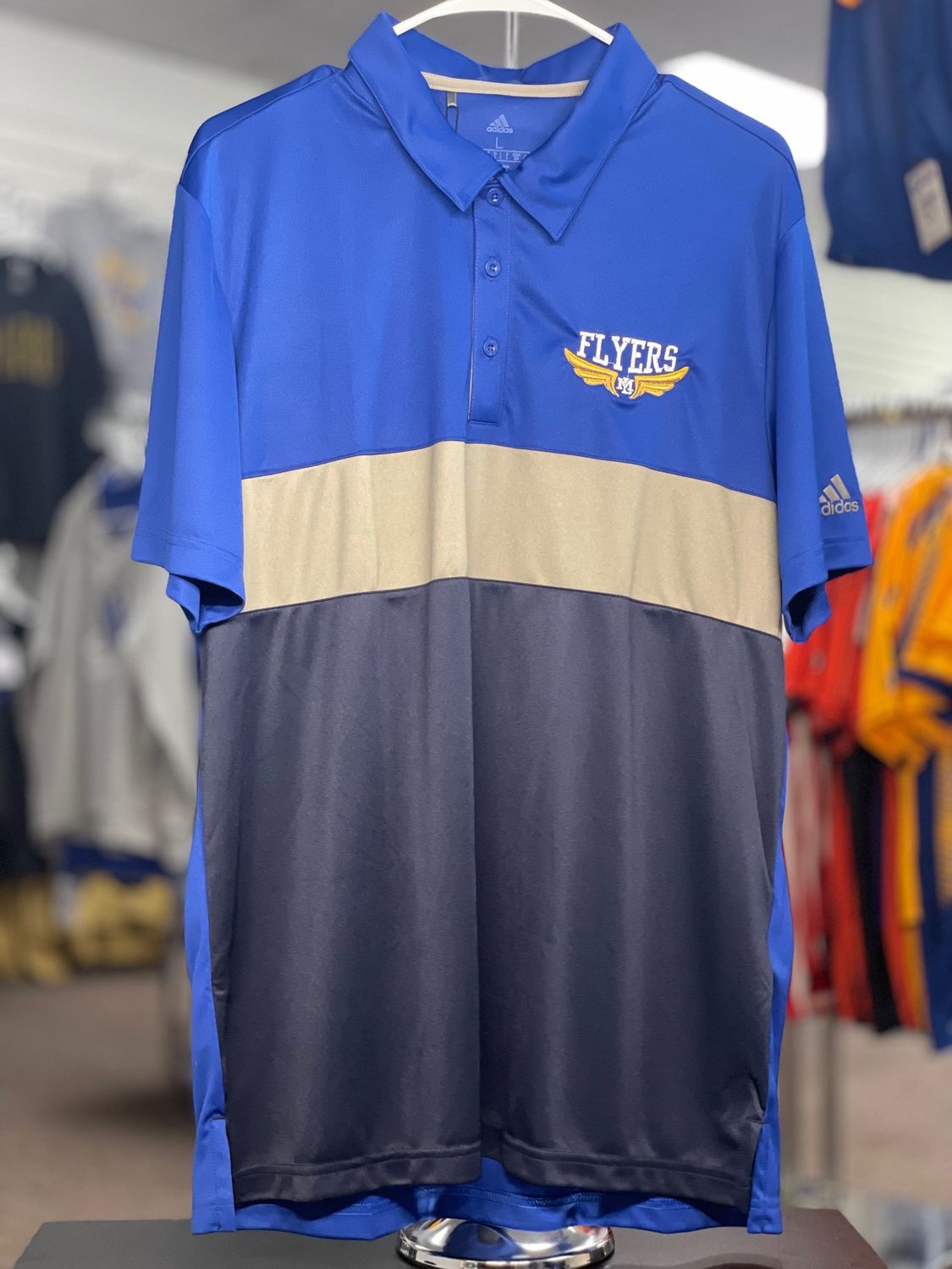 Adidas Merch Block Polo A236 L Collegiate Royal/ Grey Three/ Collegiate Navy