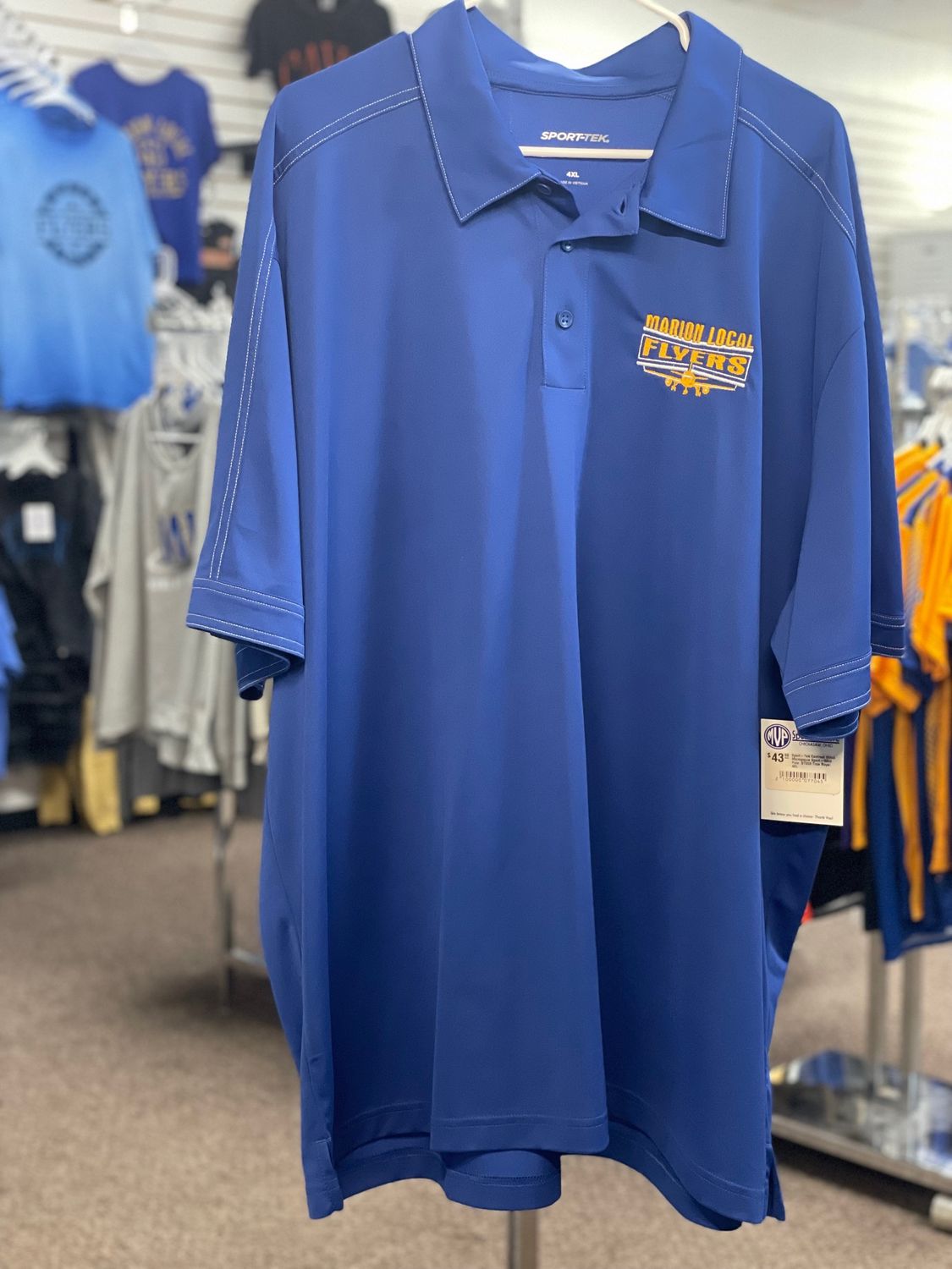 Sport Tek Contrast Stitch Micrpique Sport-Wick Polo ST659 True Royal 4XL