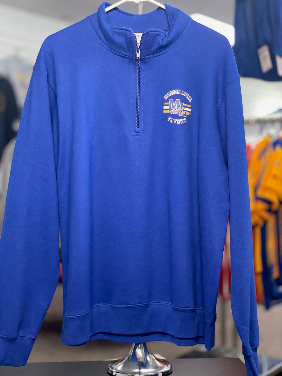 Port &amp; Company Fan Favorite Fleece 1/4-Zip Pullover Sweatshirt. PC850Q True Royal L