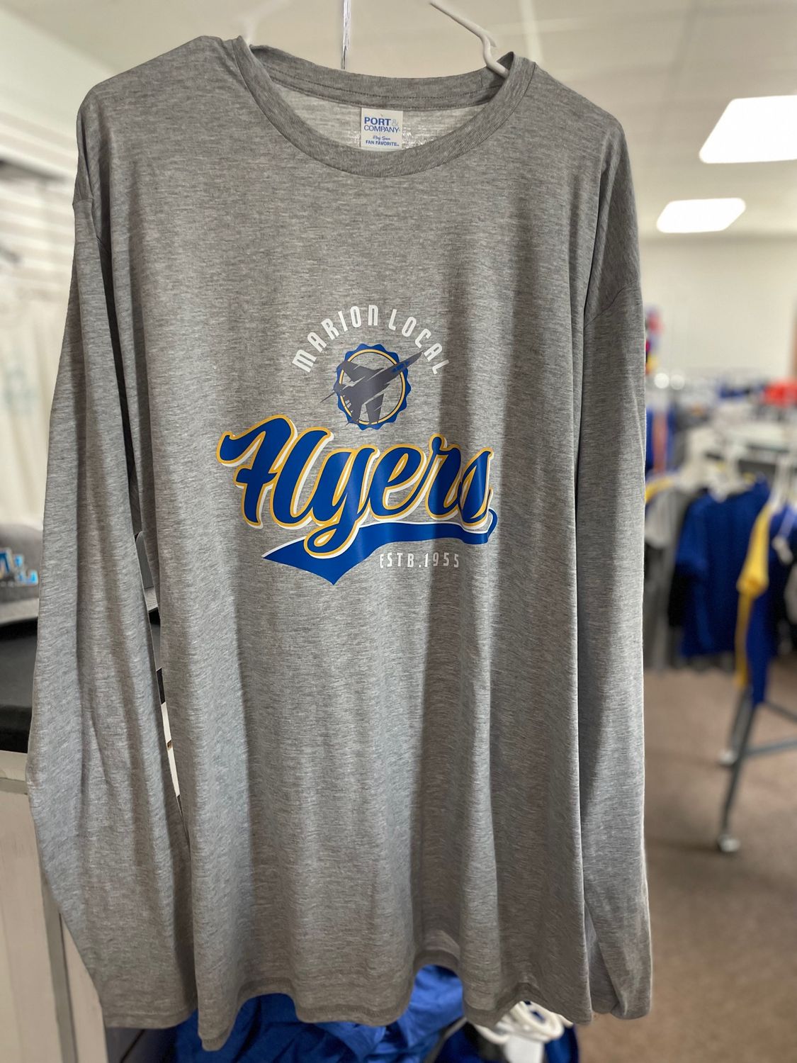 Port &amp; Company® Long Sleeve Fan Favorite Tee. PC450LS Athletic Heather XL