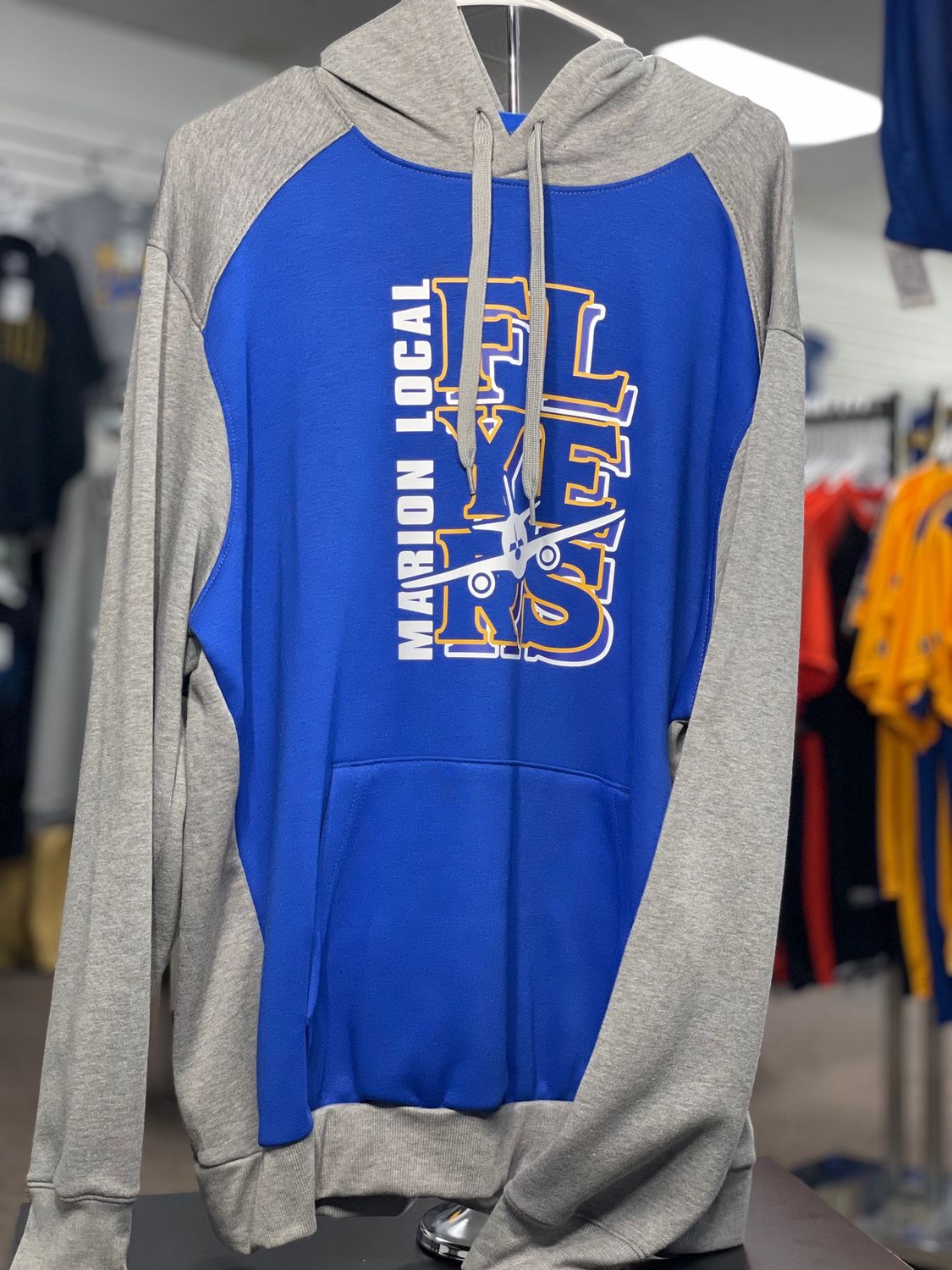 Augusta Three-Season Fleece Pullover Hoodie 6865 ROYAL/GREY HEATHER XL