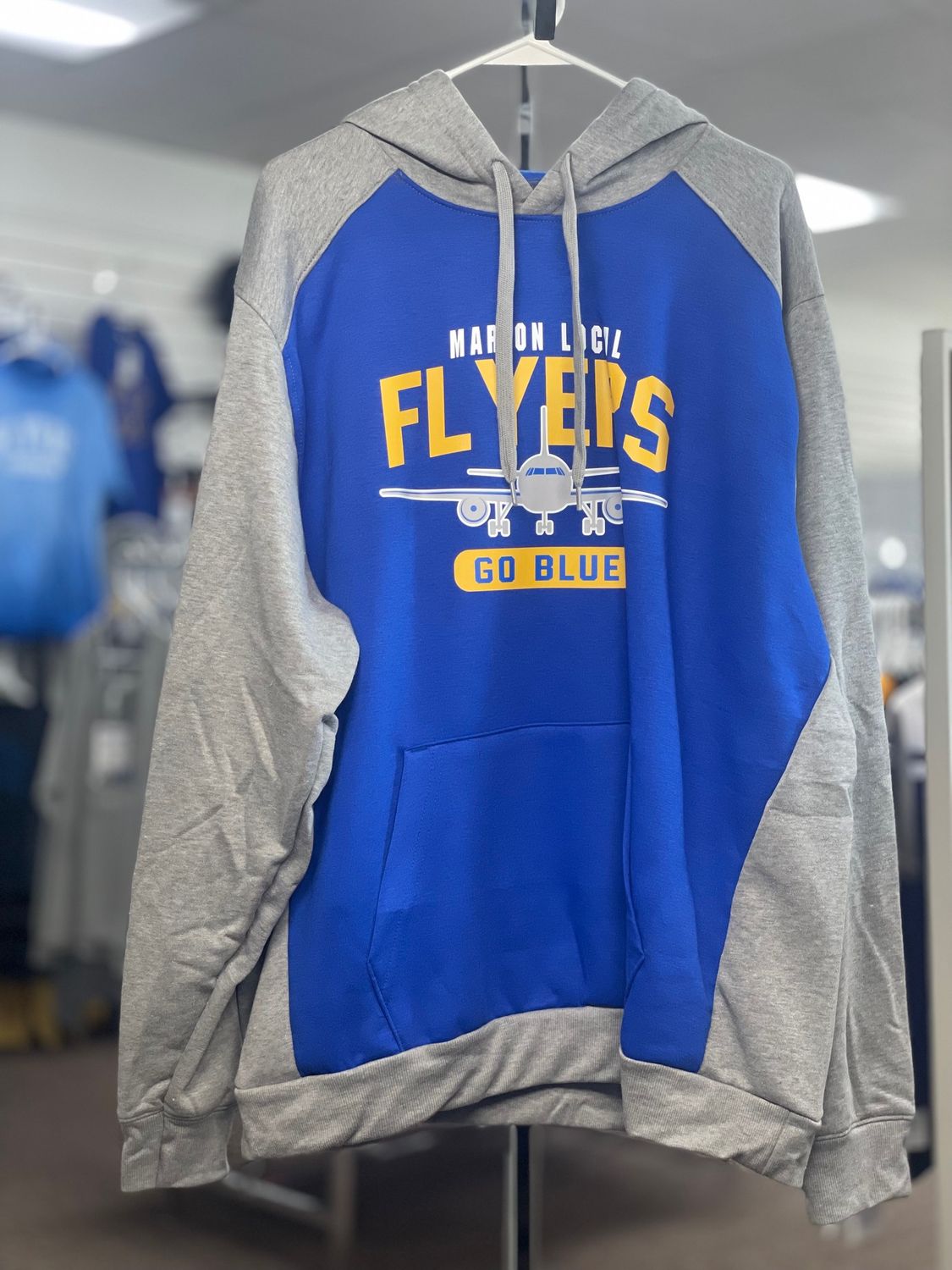 Augusta Three-Season Fleece Pullover Hoodie 6865 ROYAL/GREY HEATHER 2XL