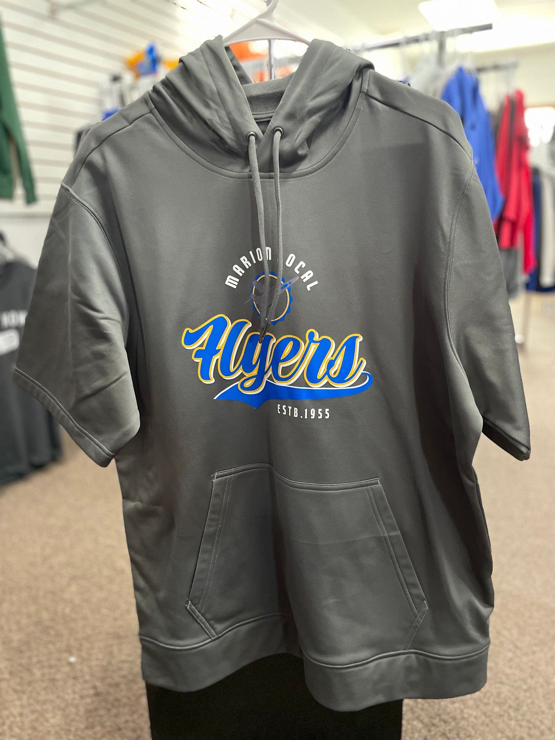 SPORT-WICK FLEECE SHORT SLEEVE HOODIE _ ST251 DEEP SMOKE GREY XL