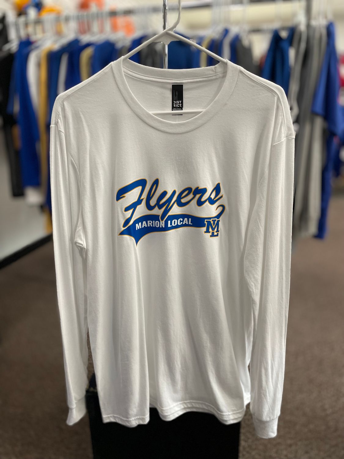 District Perfect Tri Long Sleeve Tee . DM132 White L