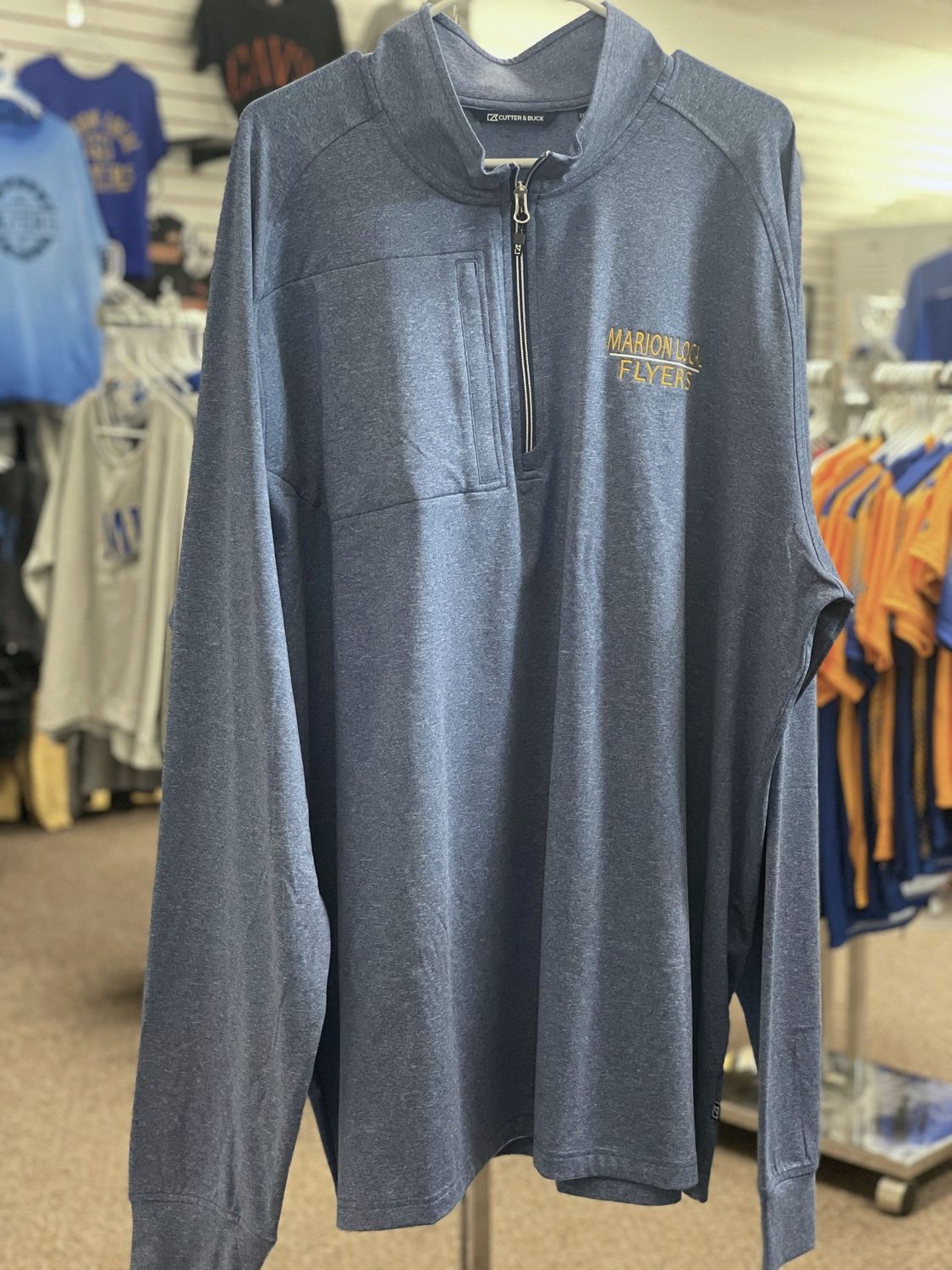 Cutter &amp; Buck 1/4 Zip Royal Heather BCK01086 3XL TALL