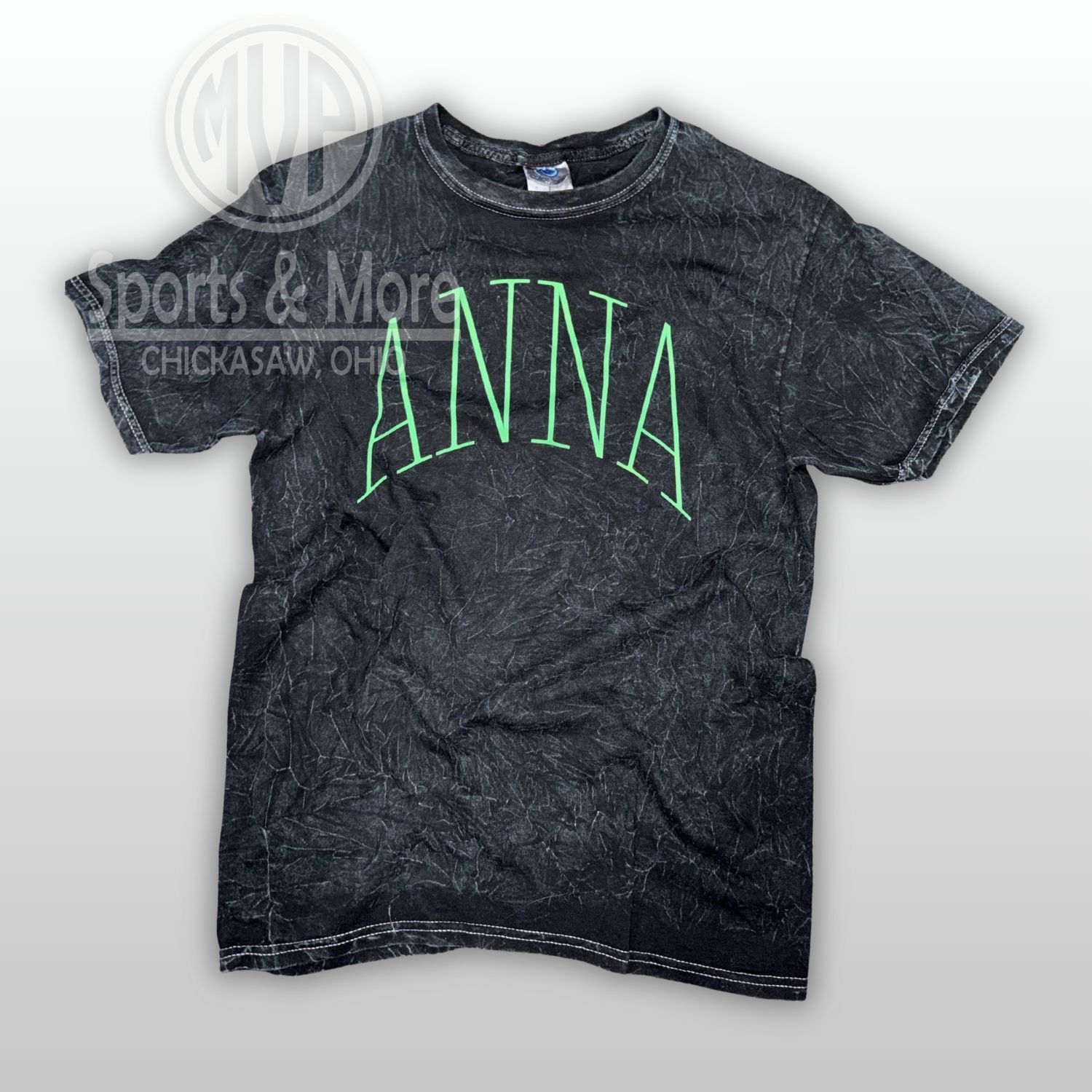 Unisex Mineral Wash T-Shirt - Thin Arch - Anna - 1300, Size: SMALL