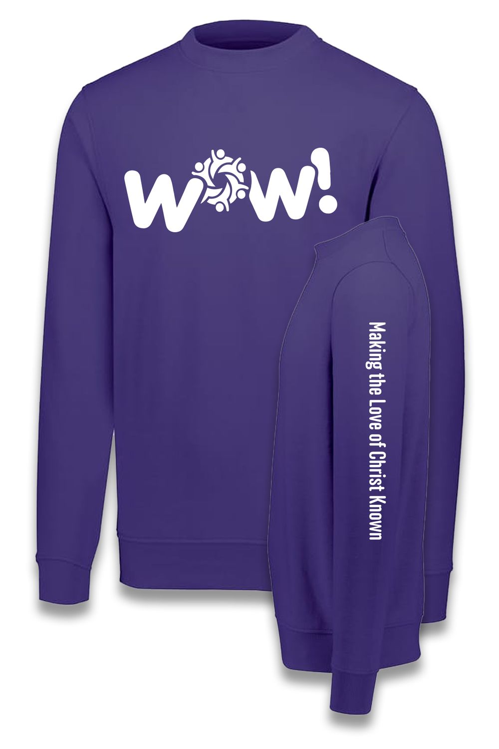 60/40 Fleece Crewneck Sweatshirt - 5416 - Purple - WOW