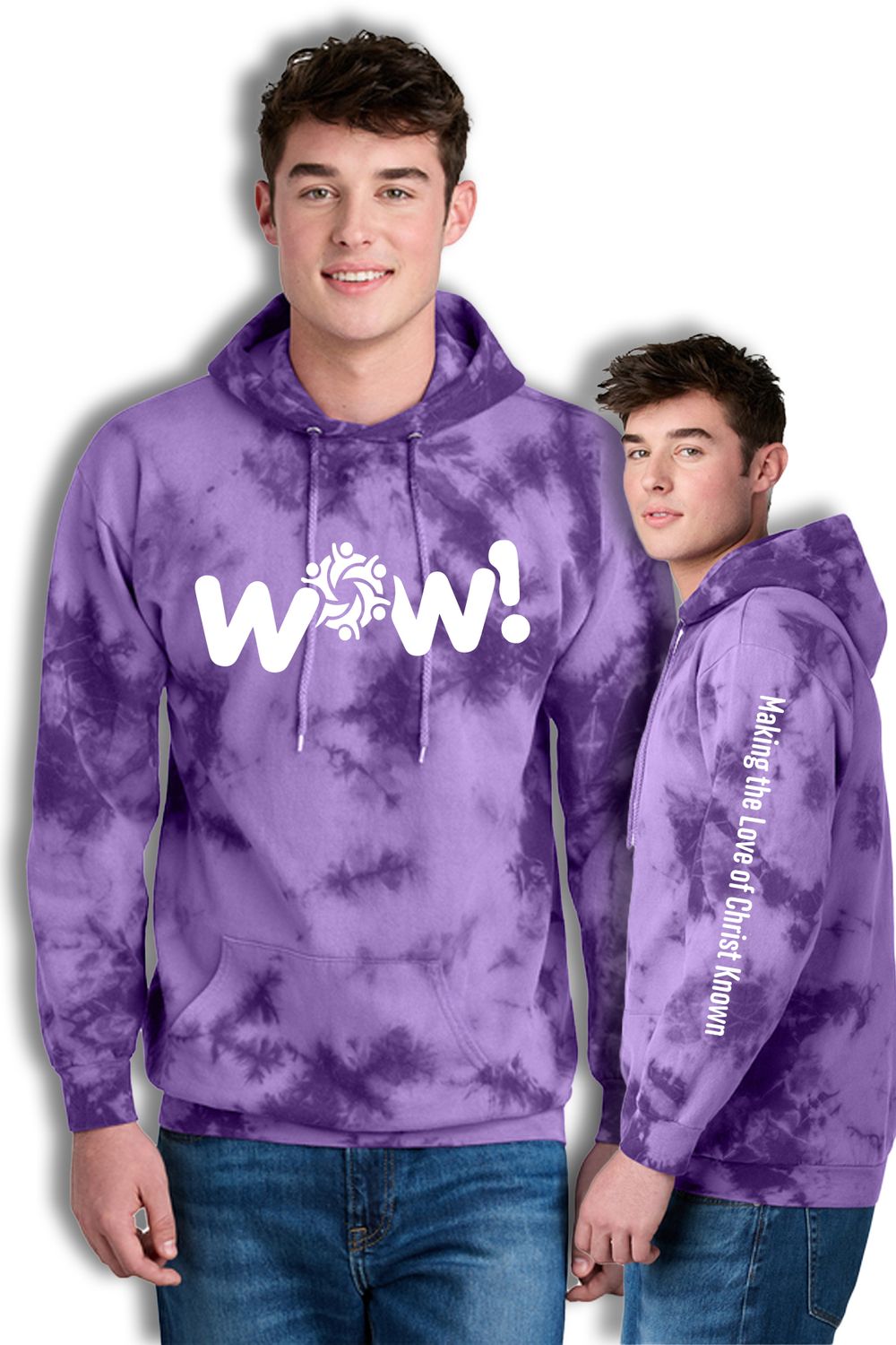 Port &amp; Co Crystal Tie-Dye Pullover Hoodie - PC144  - Purple - WOW