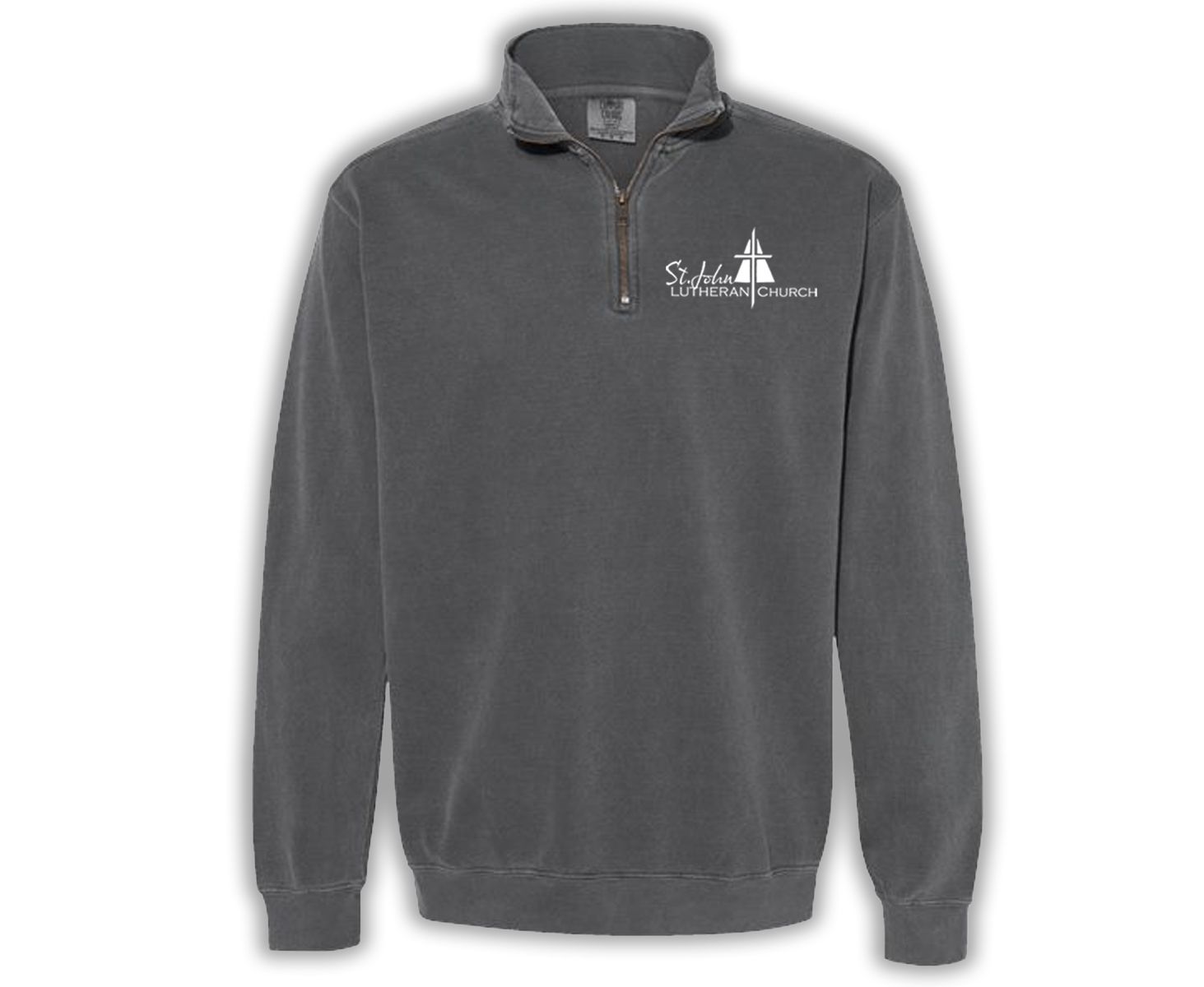 Comfort Colors 1/4-Zip Sweatshirt - 1580 - PEPPER - CHURCH