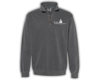 Comfort Colors 1/4-Zip Sweatshirt - 1580 - PEPPER - CHURCH