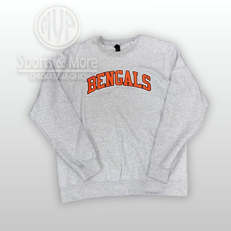 Port &amp; Co Fan Favorite Fleece Crewneck Sweatshirt- PC850 - Bengals- Twirll