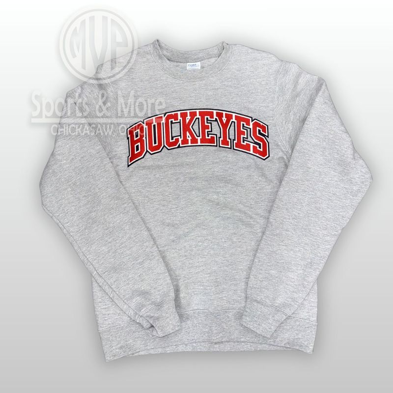 Port &amp; Co Fan Favorite Fleece Crewneck Sweatshirt- PC850 - Buckeyes- Twirll