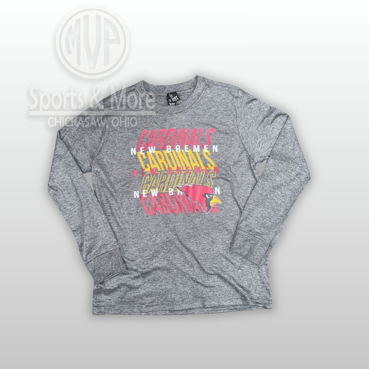 District Youth Perfect Tri Long Sleeve Tee-DT132Y - Cardinals Slant, Size: YOUTH XS