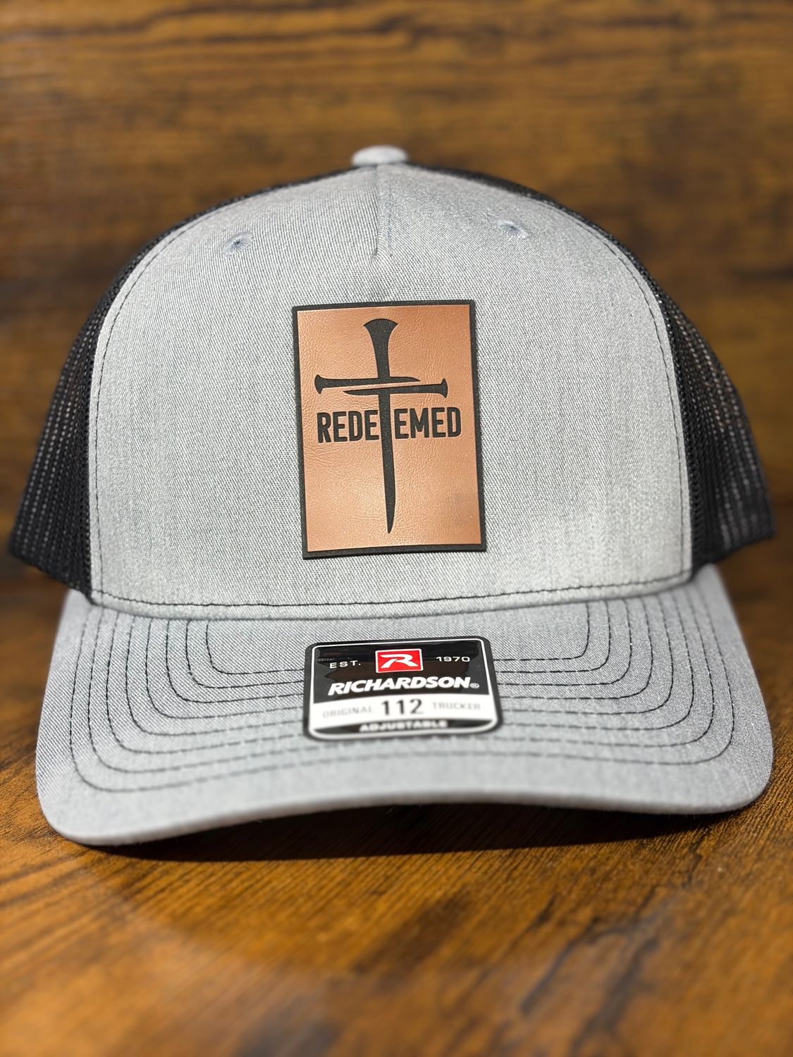 Redeemed Cross - Snapback Trucker Cap - 112 - Heather Grey/ Black - OSFM