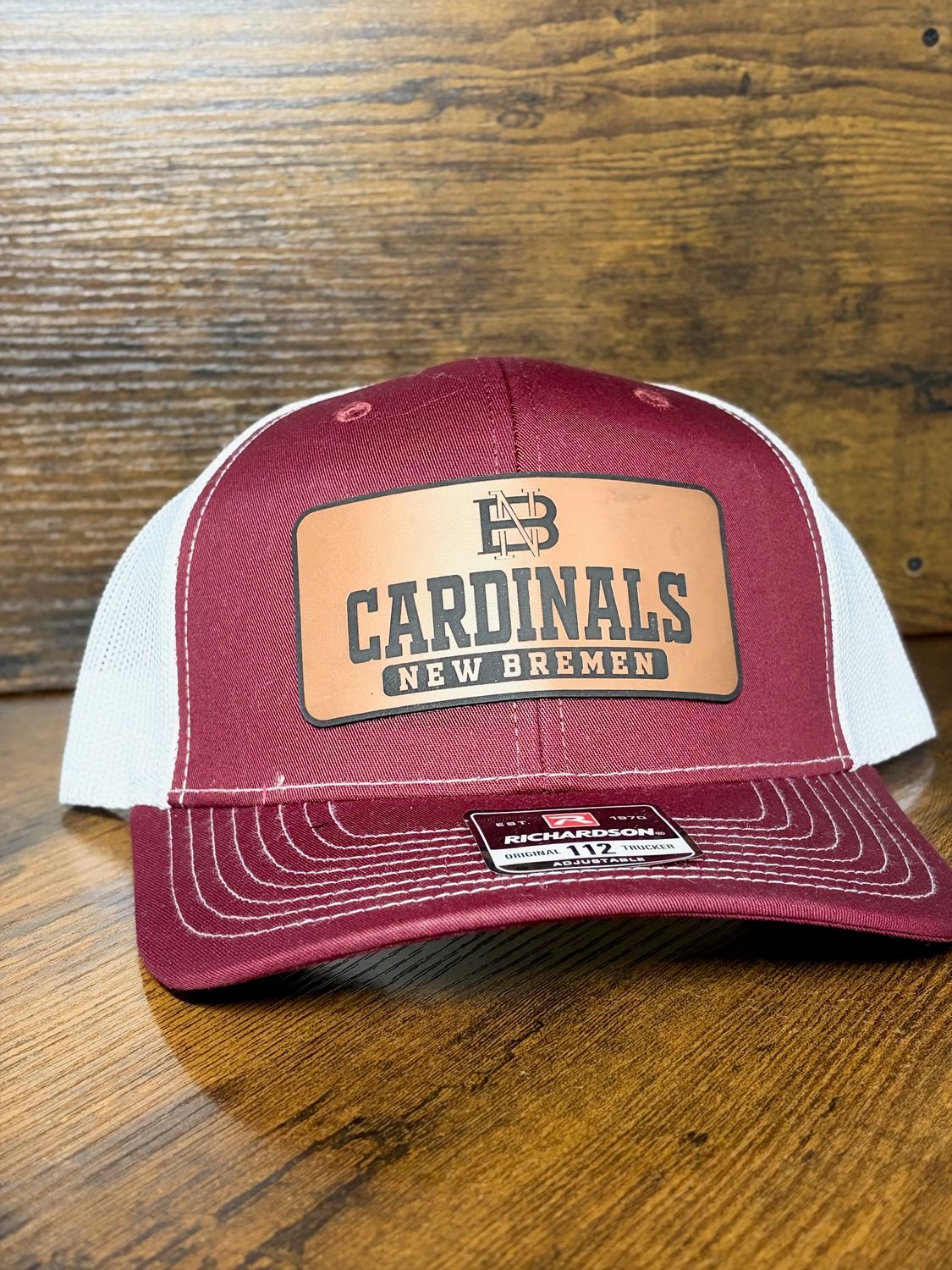 Cardinals Leather Patch - Richardson Snapback Trucker Cap 112 Cardinal/White -  OSFM