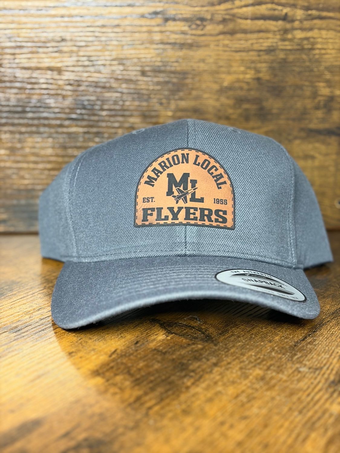 ML LEATER PATCH - Sport-Tek ® YP Classics ® Curve Bill Snapback Cap. STC43 Graphite OSFA