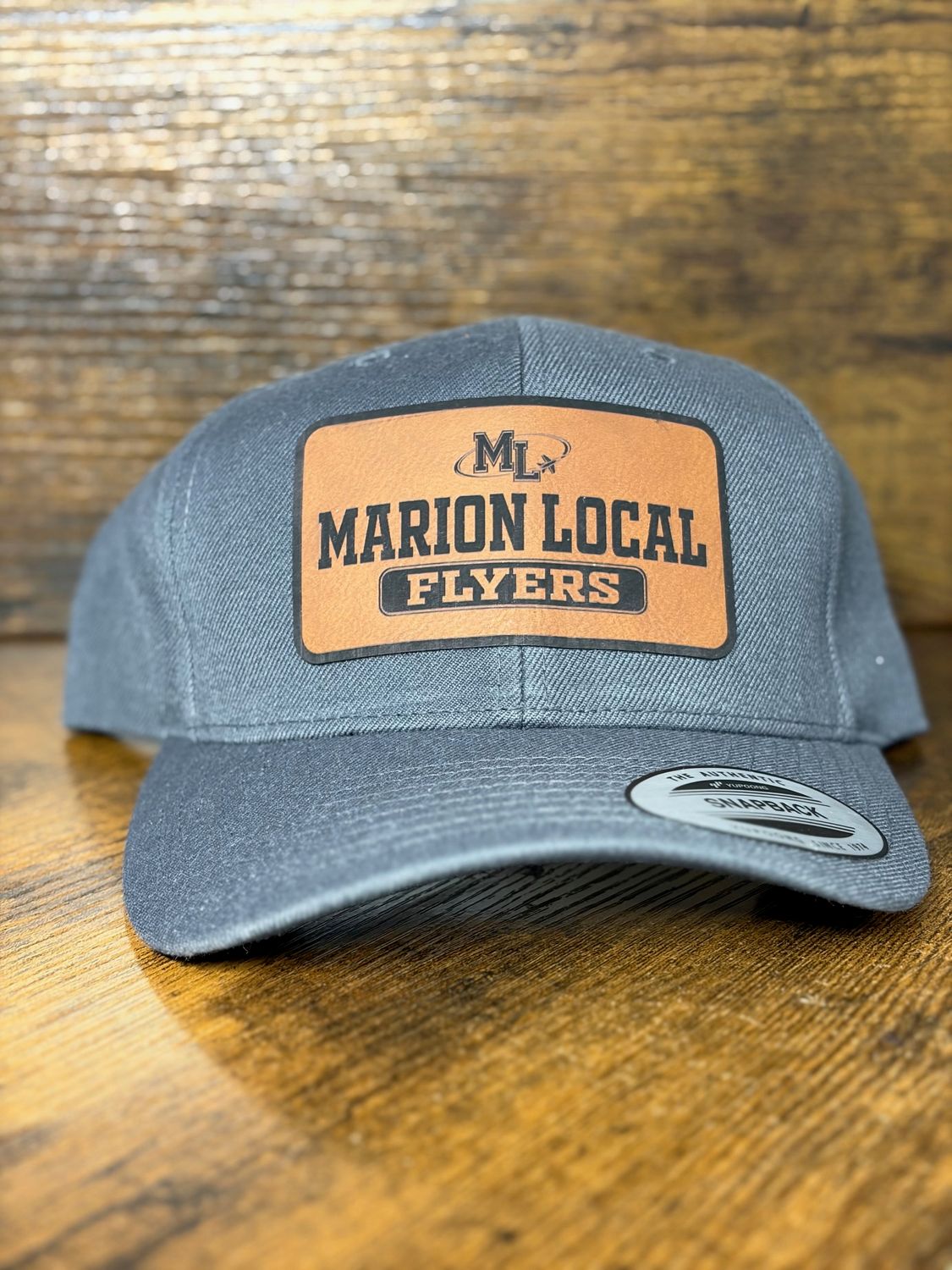 ML LEATER PATCH - Sport-Tek ® YP Classics ® Curve Bill Snapback Cap. STC43 Graphite OSFA