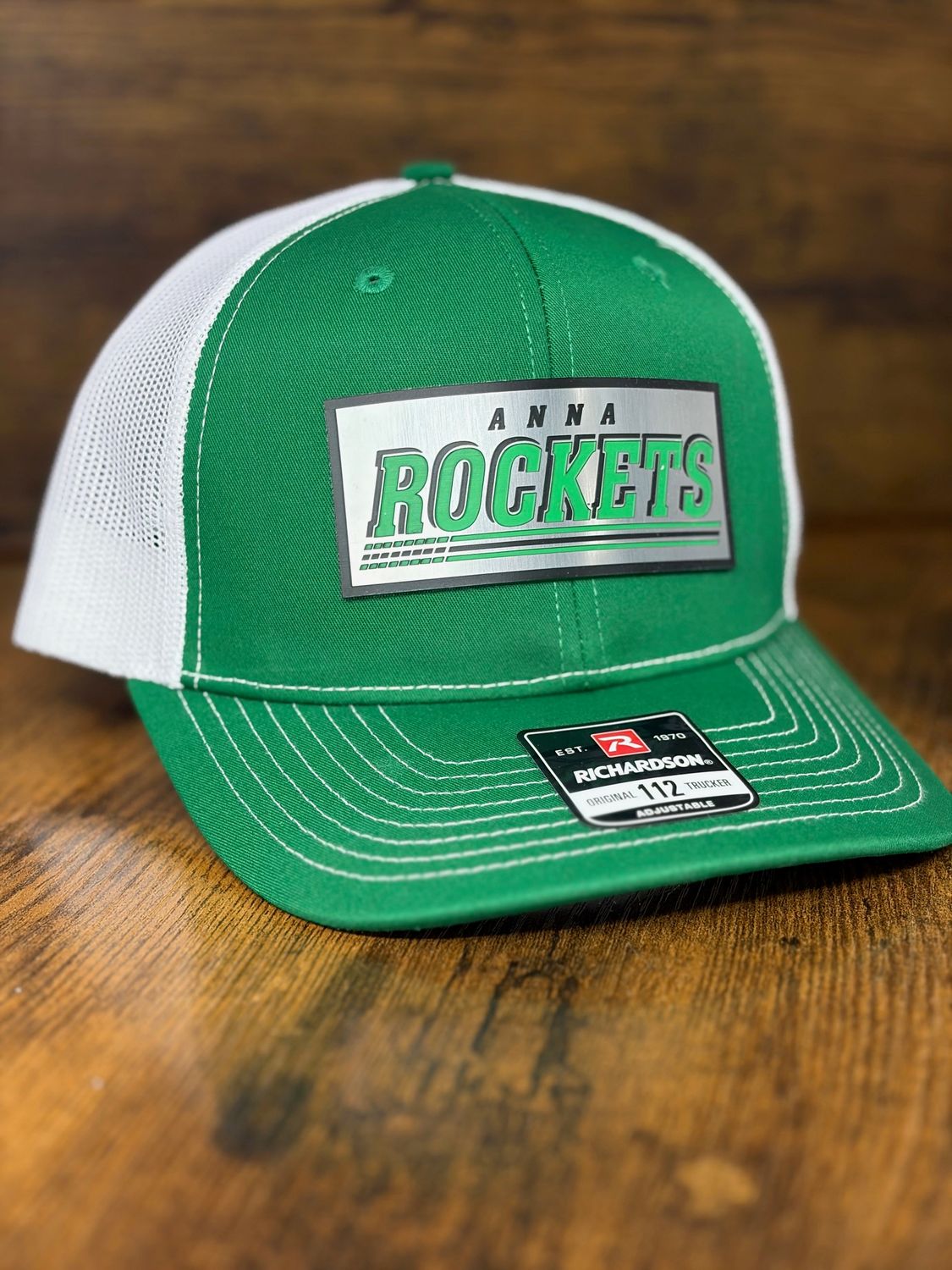 ANNA Acrylic Fast Lines - Richardson Snapback Trucker Cap 112 Heather Green/White -  OSFM