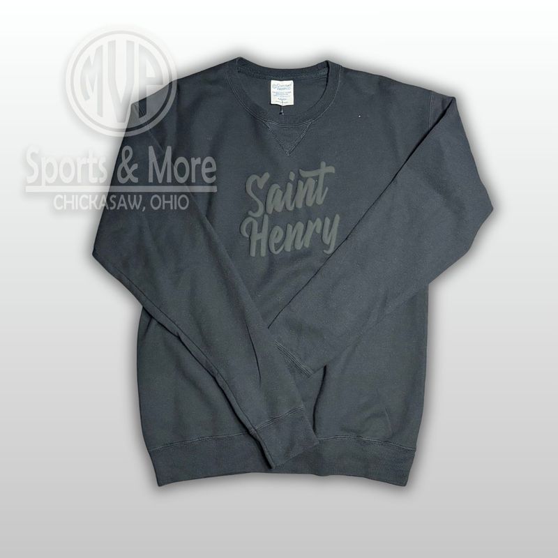 Blackout Puff - SH - Unisex Garment-Dyed Crewneck Sweatshirt - GDH400 - Black