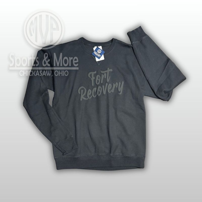 Blackout Puff - FR - Unisex Garment-Dyed Crewneck Sweatshirt - GDH400 - Black