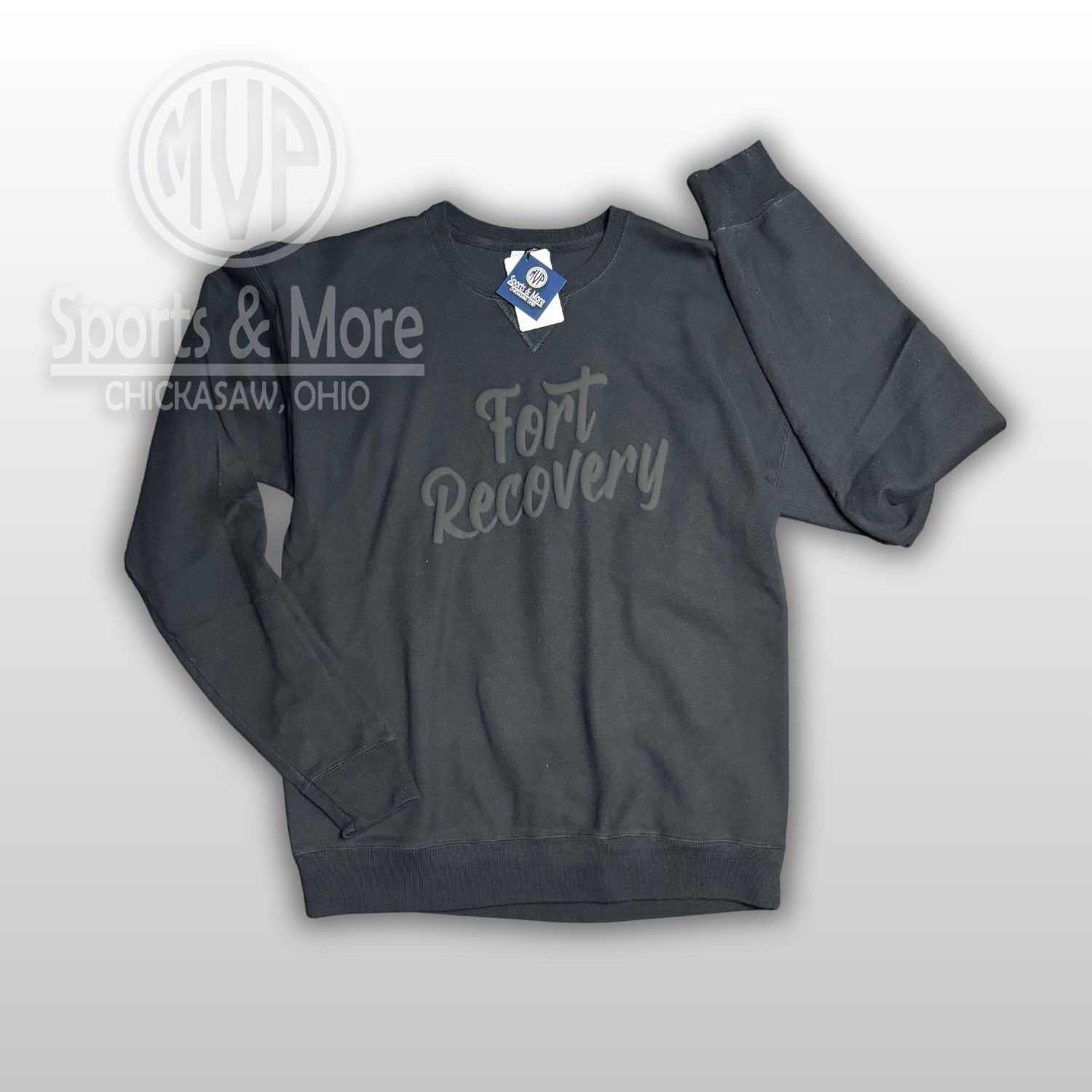 Blackout Puff - FR - Unisex Garment-Dyed Crewneck Sweatshirt - GDH400 - Black, Size: SMALL