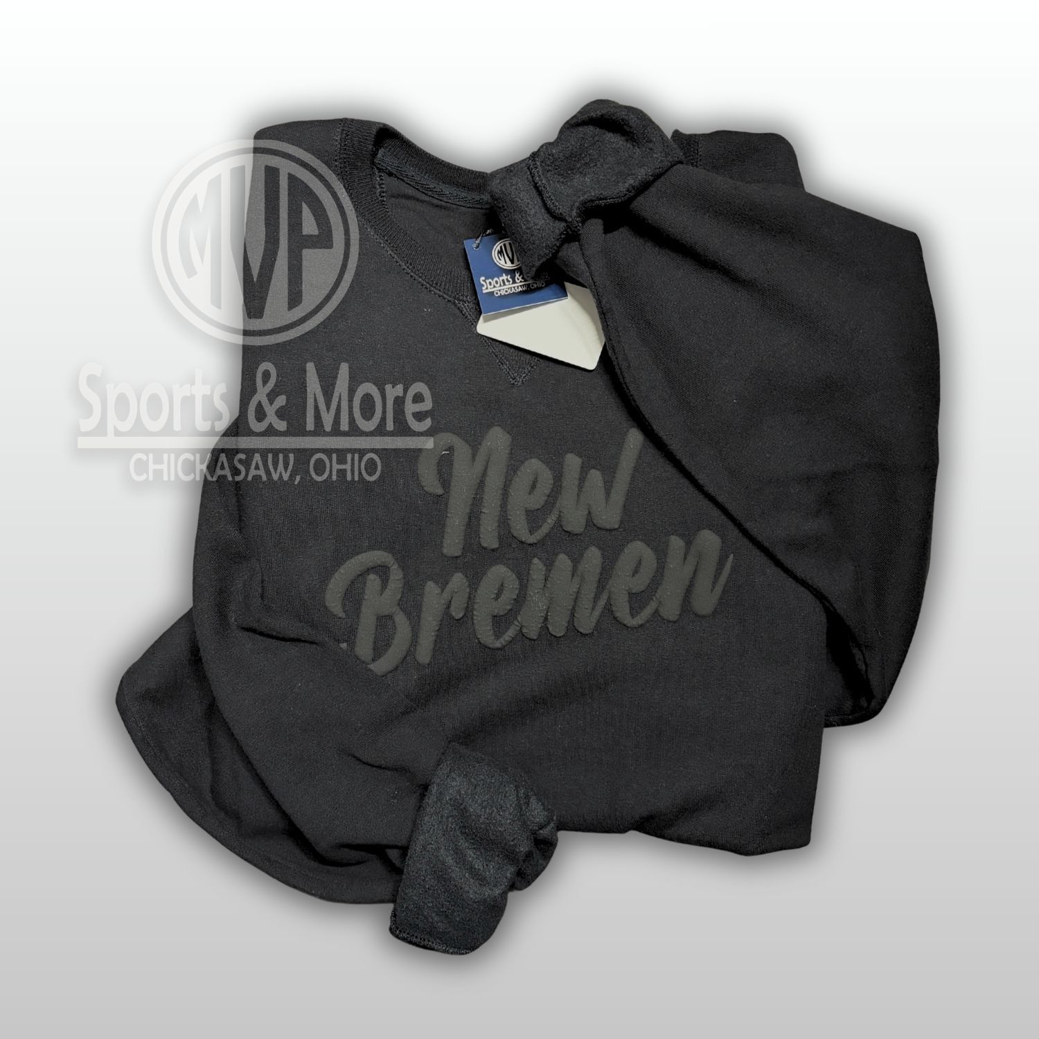 Blackout Puff - NB- Unisex Garment-Dyed Crewneck Sweatshirt - GDH400 - Black, Size: SMALL