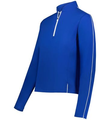 LADIES COURT 1/4-ZIP PULLOVER - ROYAL-  RETRO TAIL