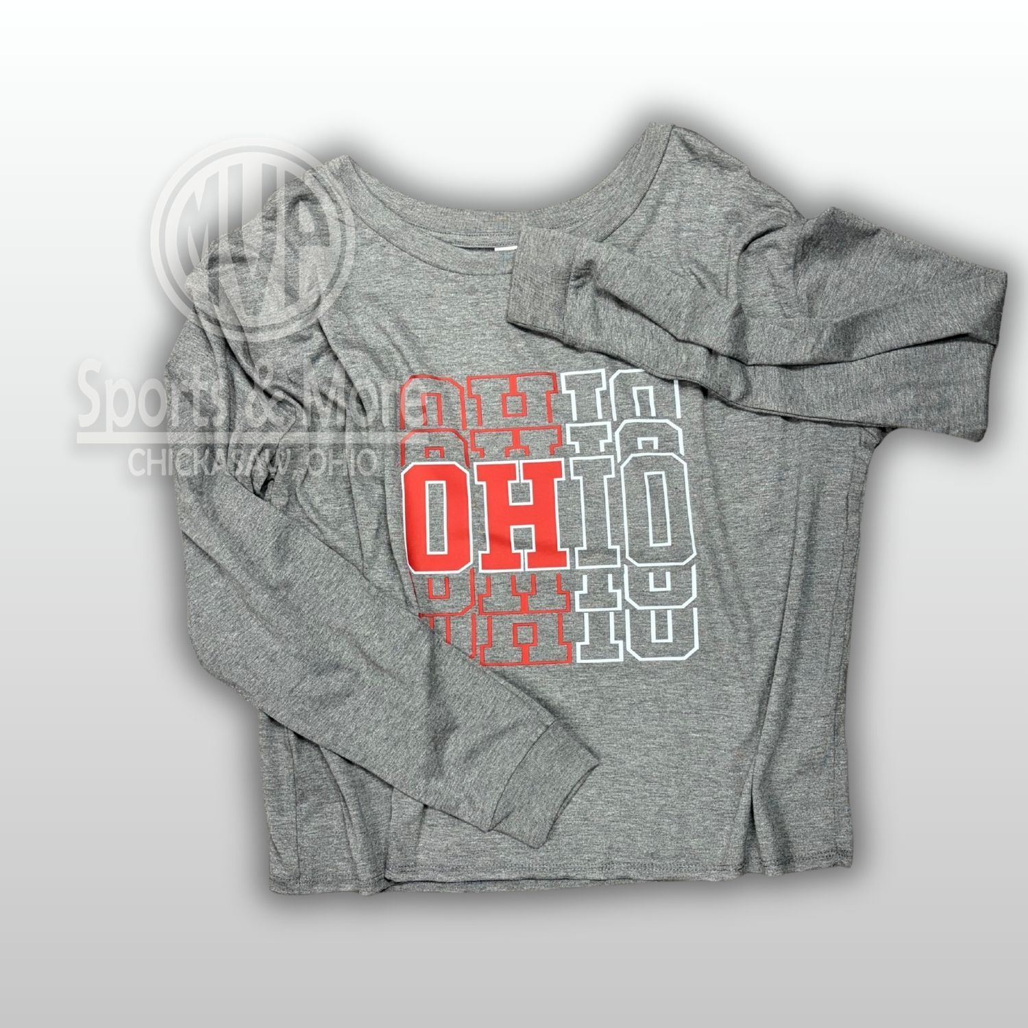 CLOSEOUT - District® Women's Perfect Tri® Midi Long Sleeve Tee DT141 GREY FROST M