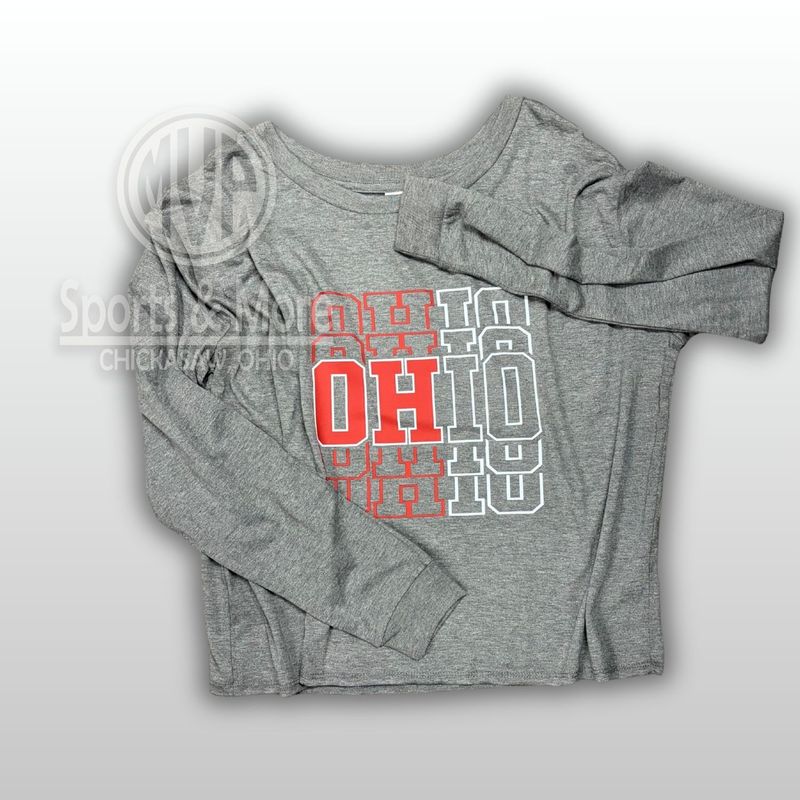 CLOSEOUT - District® Women's Perfect Tri® Midi Long Sleeve Tee DT141 GREY FROST M