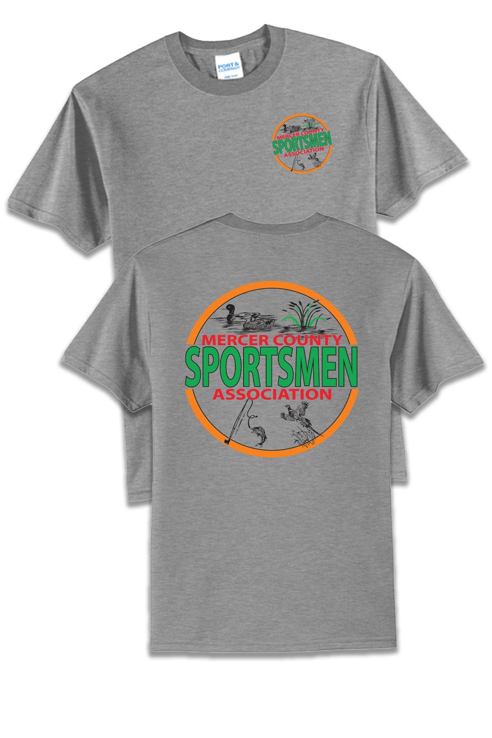 T-shirt - MCSA, Size: SMALL, Color: Athletic Heather, Design: Logo Left Chest / Full Back